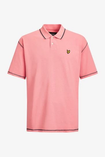 Lyle & Scott Flatlock Polo Shirt Pink 2 Lyle & Scott Flatlock Polo Shirt Pink - Image 2