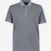 Lyle & Scott Navy Blue Garment Dye Slub Cotton Polo Shirt