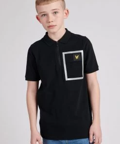 Lyle & Scott Black Heat Sealed Pocket Polo Shirt