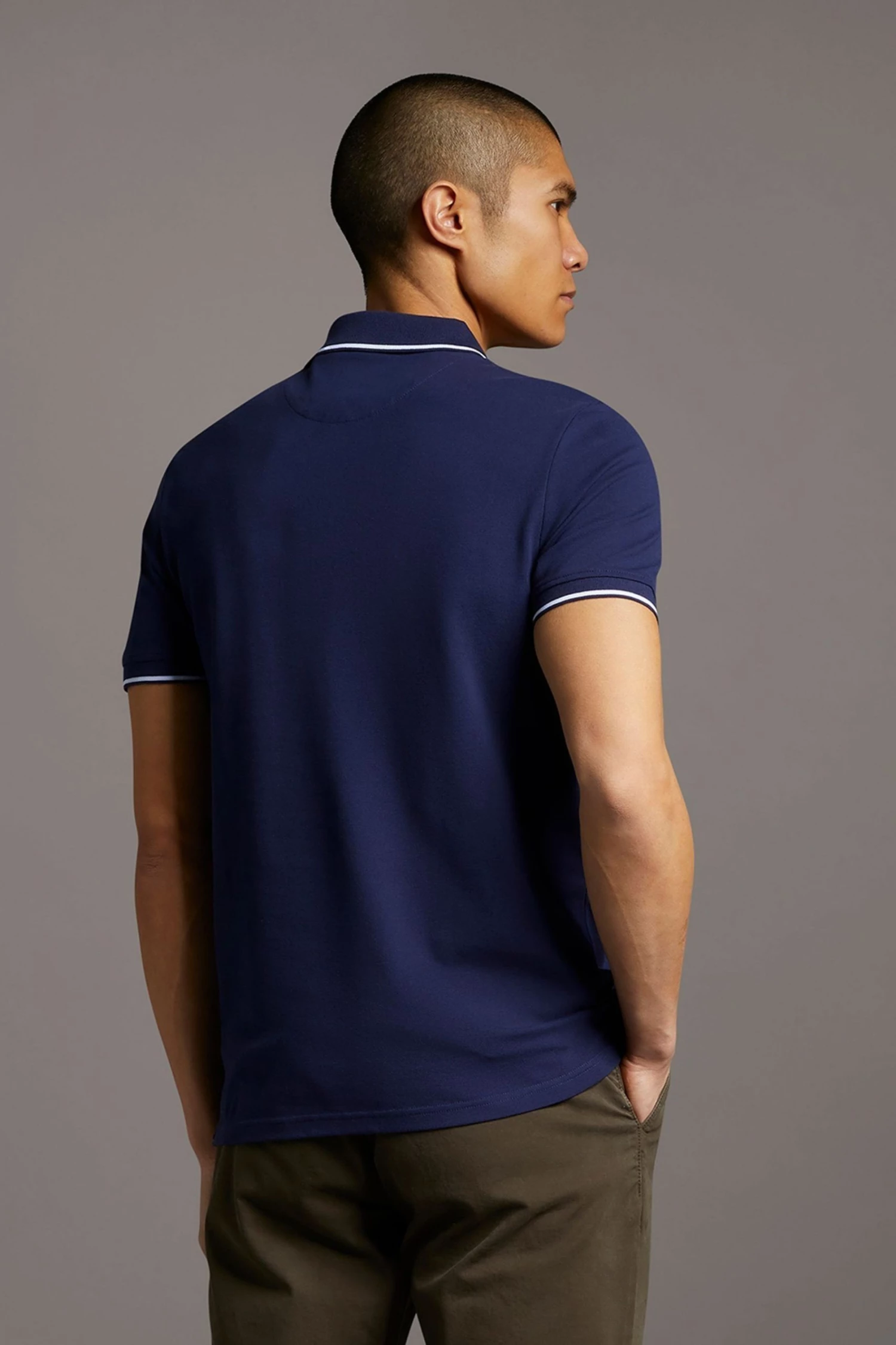 Lyle & Scott Plus Size Tipped Polo Shirt Navy 2 Lyle & Scott Plus Size Tipped Polo Shirt Navy - Image 2