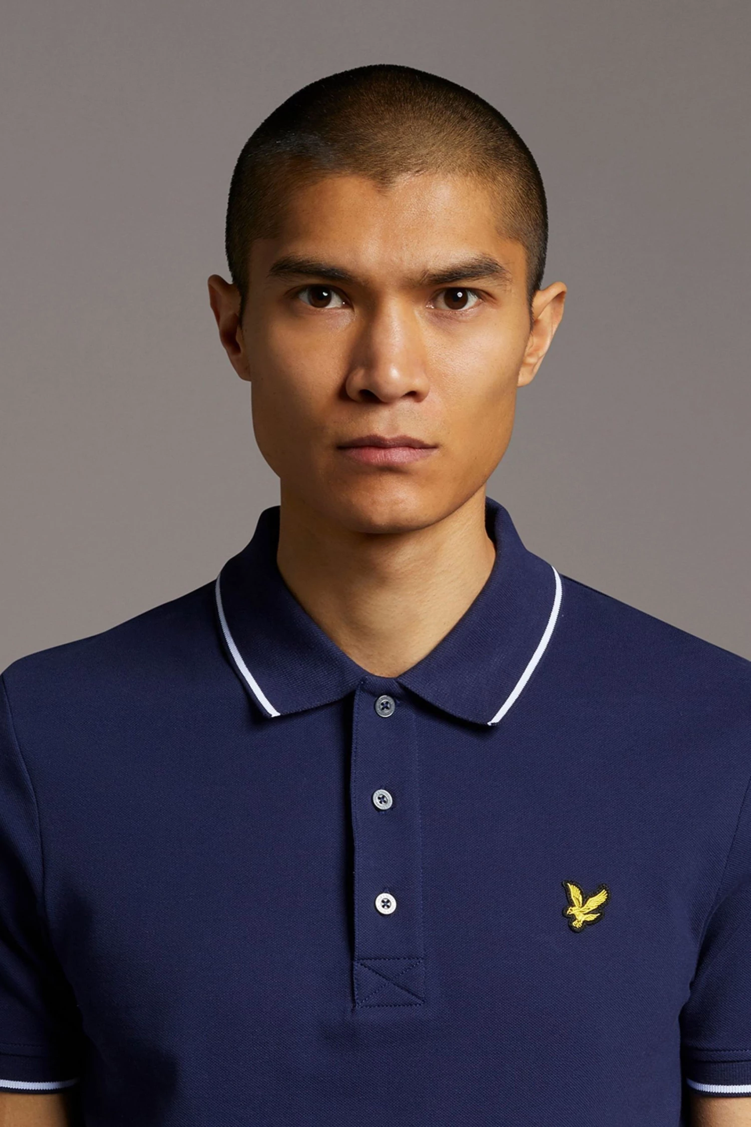 Lyle & Scott Plus Size Tipped Polo Shirt Navy 3 Lyle & Scott Plus Size Tipped Polo Shirt Navy - Image 3