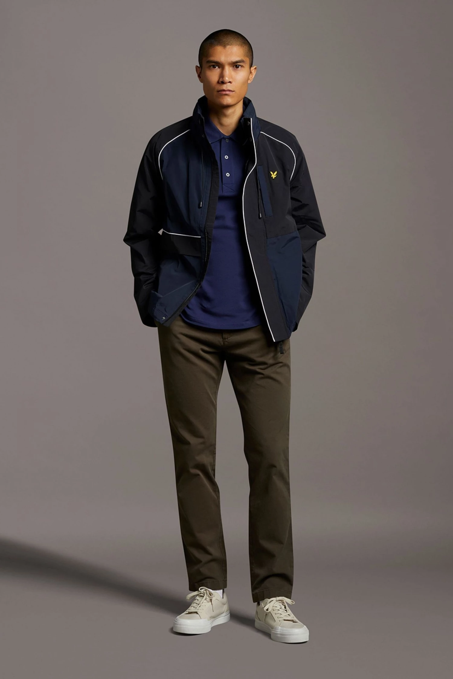 Lyle & Scott Plus Size Tipped Polo Shirt Navy 4 Lyle & Scott Plus Size Tipped Polo Shirt Navy - Image 4