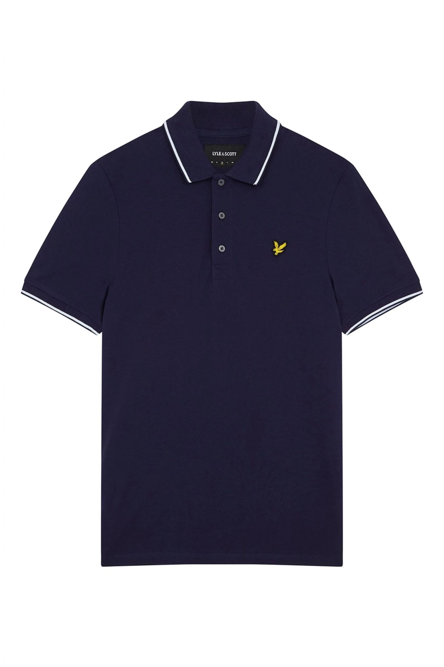 Lyle & Scott Plus Size Tipped Polo Shirt Navy 5 Lyle & Scott Plus Size Tipped Polo Shirt Navy - Image 5