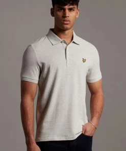 Lyle & Scott Light Grey Marl Plain Polo Shirt