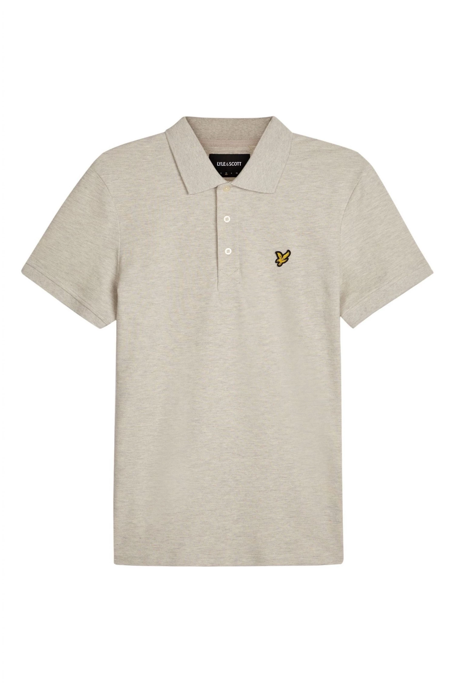 Lyle & Scott Light Grey Marl Plain Polo Shirt 5 Lyle & Scott Light Grey Marl Plain Polo Shirt - Image 5