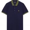 Lyle & Scott Navy Blue Striped Collar Polo Shirt