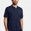 Lyle & Scott Mens Navy Blue Splatter Print Polo Shirt