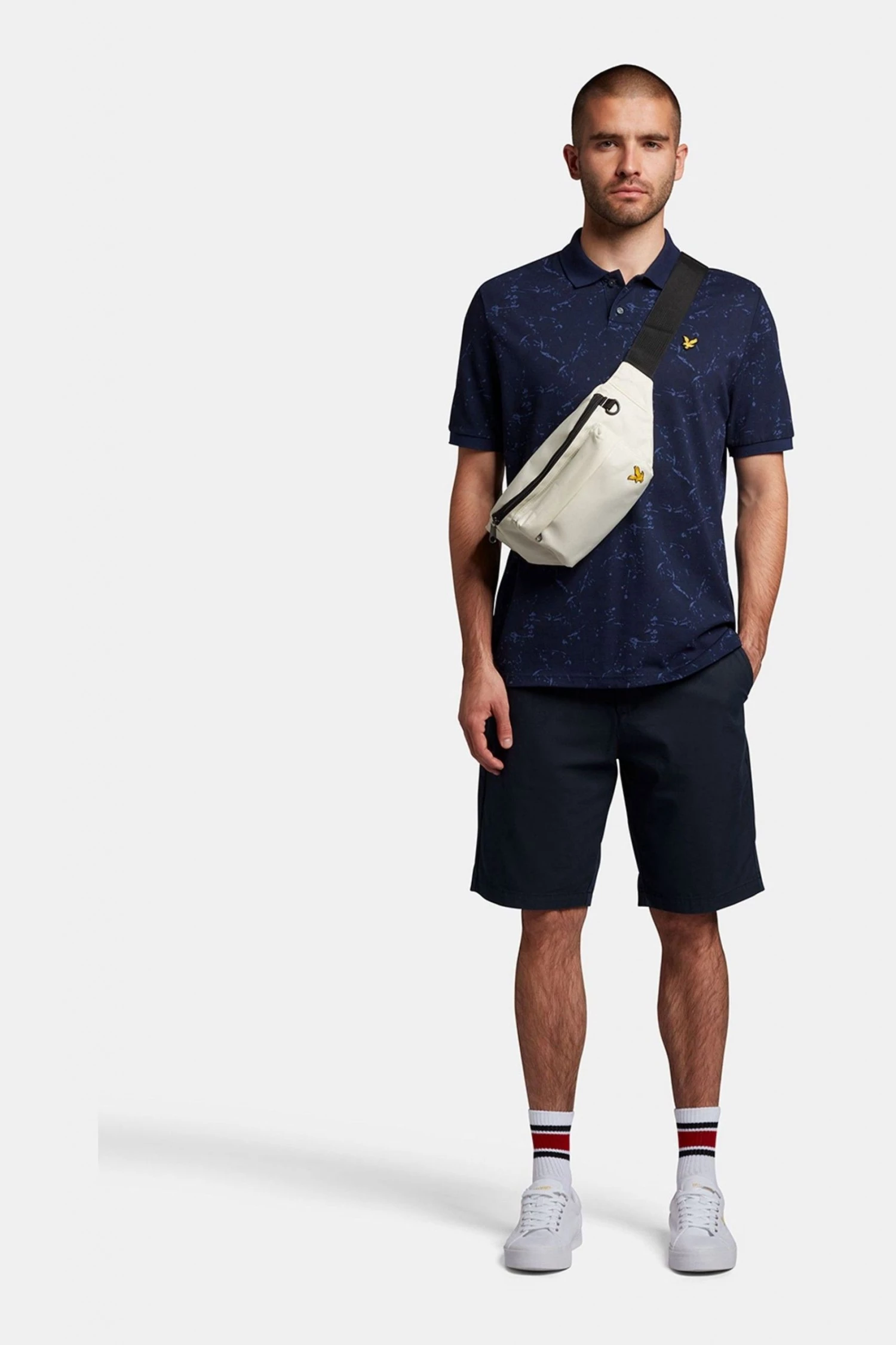 Lyle & Scott Mens Navy Blue Splatter Print Polo Shirt 3 Lyle & Scott Mens Navy Blue Splatter Print Polo Shirt - Image 3