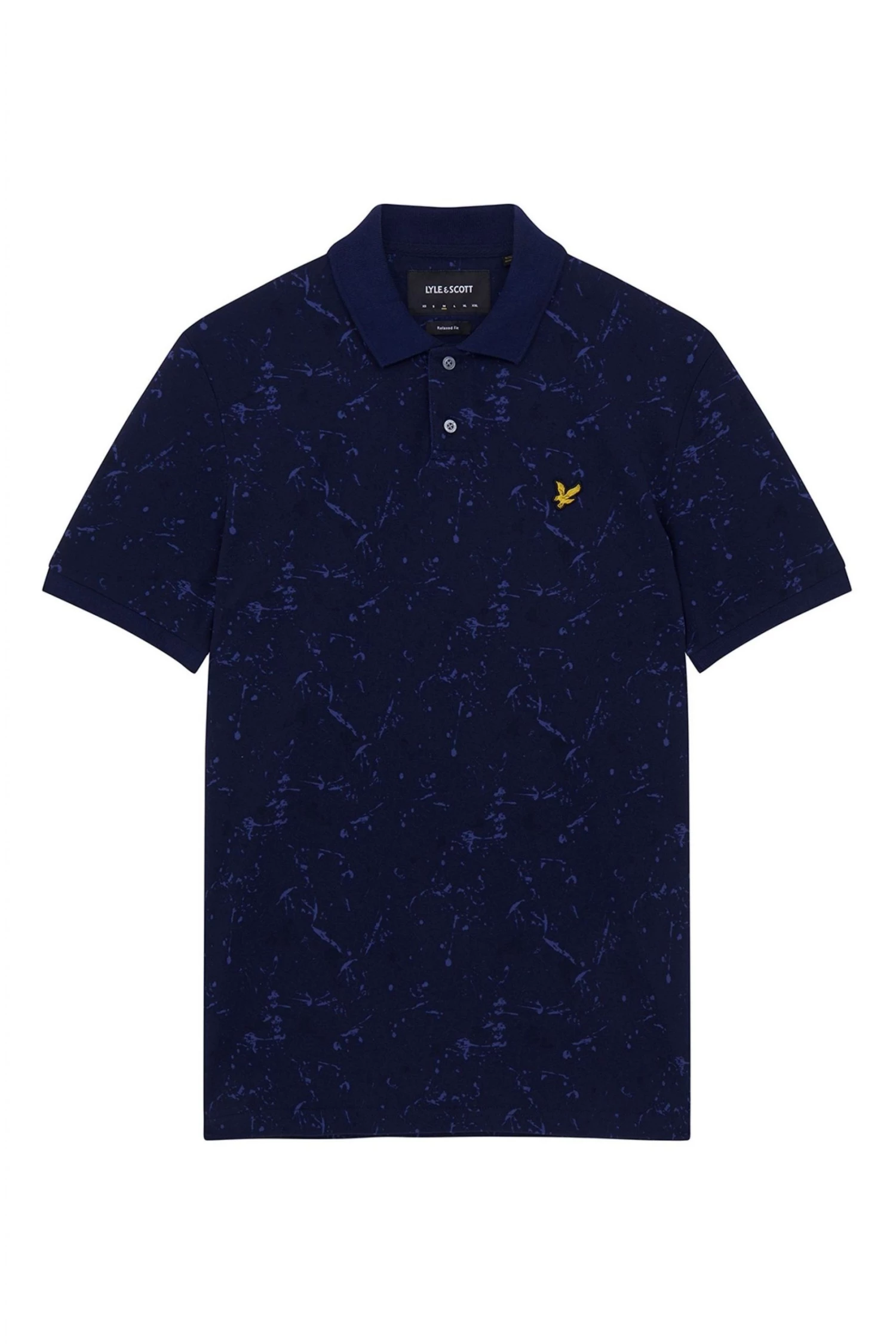 Lyle & Scott Mens Navy Blue Splatter Print Polo Shirt 5 Lyle & Scott Mens Navy Blue Splatter Print Polo Shirt - Image 5