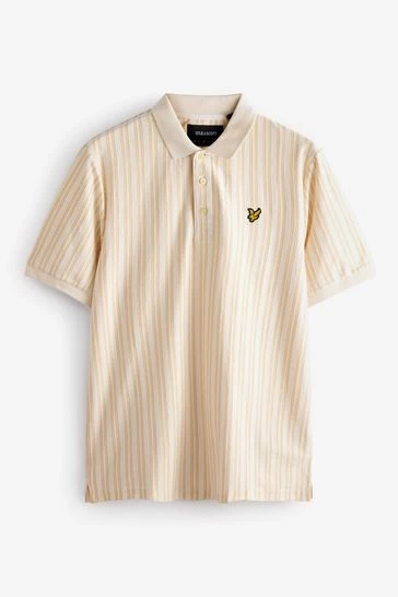 Lyle & Scott Pinstripe Polo Shirt White 2 Lyle & Scott Pinstripe Polo Shirt White - Image 2