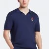 Lyle & Scott Navy Blue Golf Player Knitted Polo Shirt
