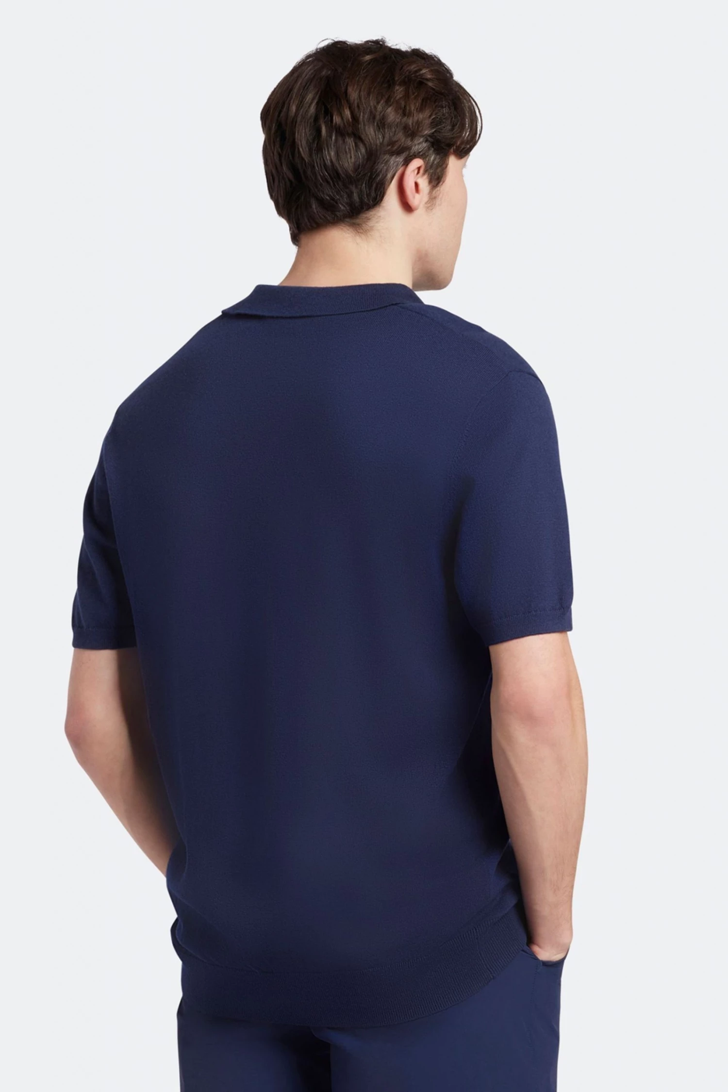 Lyle & Scott Navy Blue Golf Player Knitted Polo Shirt 2 Lyle & Scott Navy Blue Golf Player Knitted Polo Shirt - Image 2