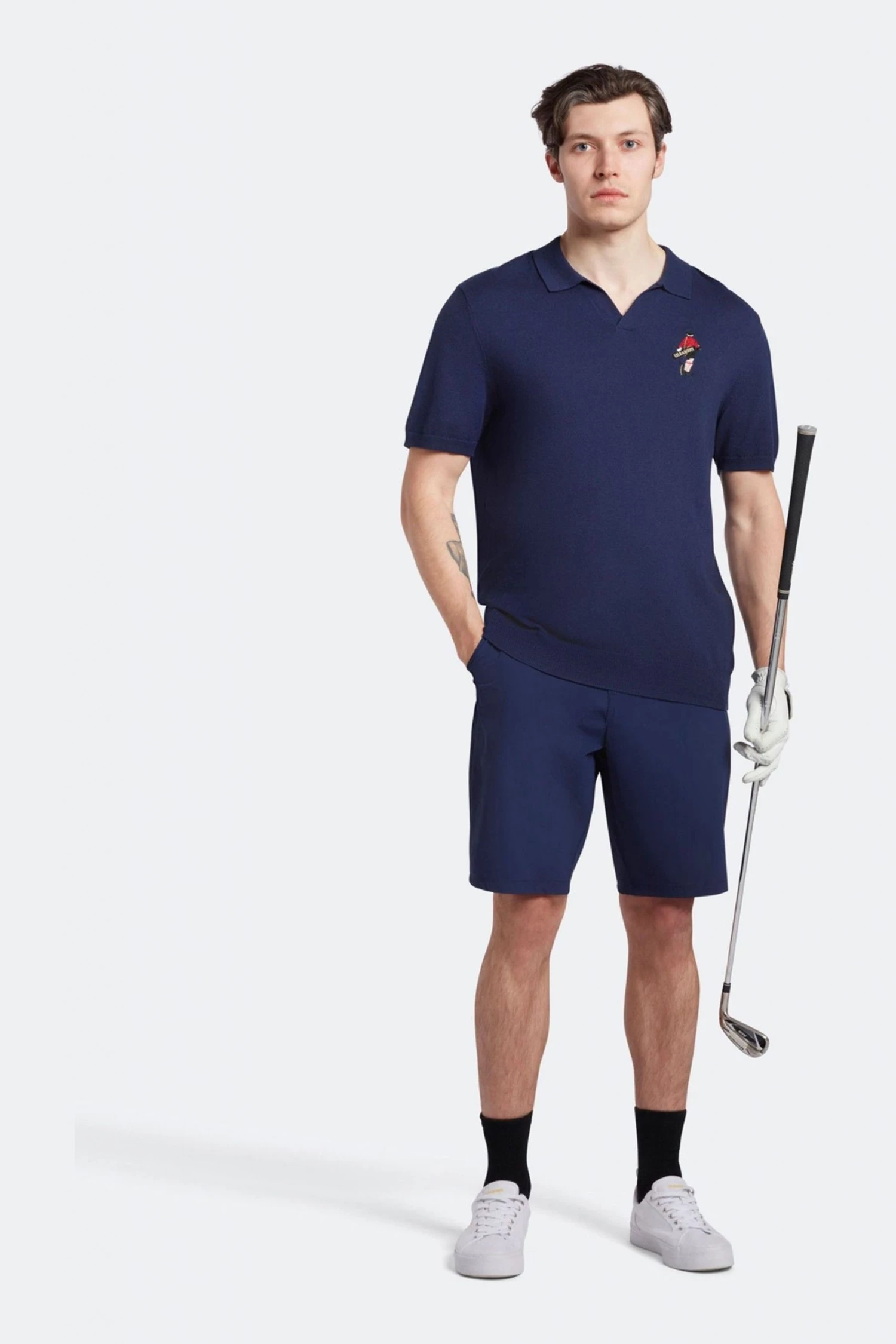 Lyle & Scott Navy Blue Golf Player Knitted Polo Shirt 3 Lyle & Scott Navy Blue Golf Player Knitted Polo Shirt - Image 3