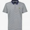 Lyle & Scott Navy Blue Golf Microstripe Polo Shirt