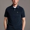 Lyle & Scott Blue Bouclé Polo Shirt