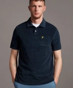 Lyle & Scott Blue Bouclé Polo Shirt -Lyle & Scott Outlet | Sale unnamed file 786