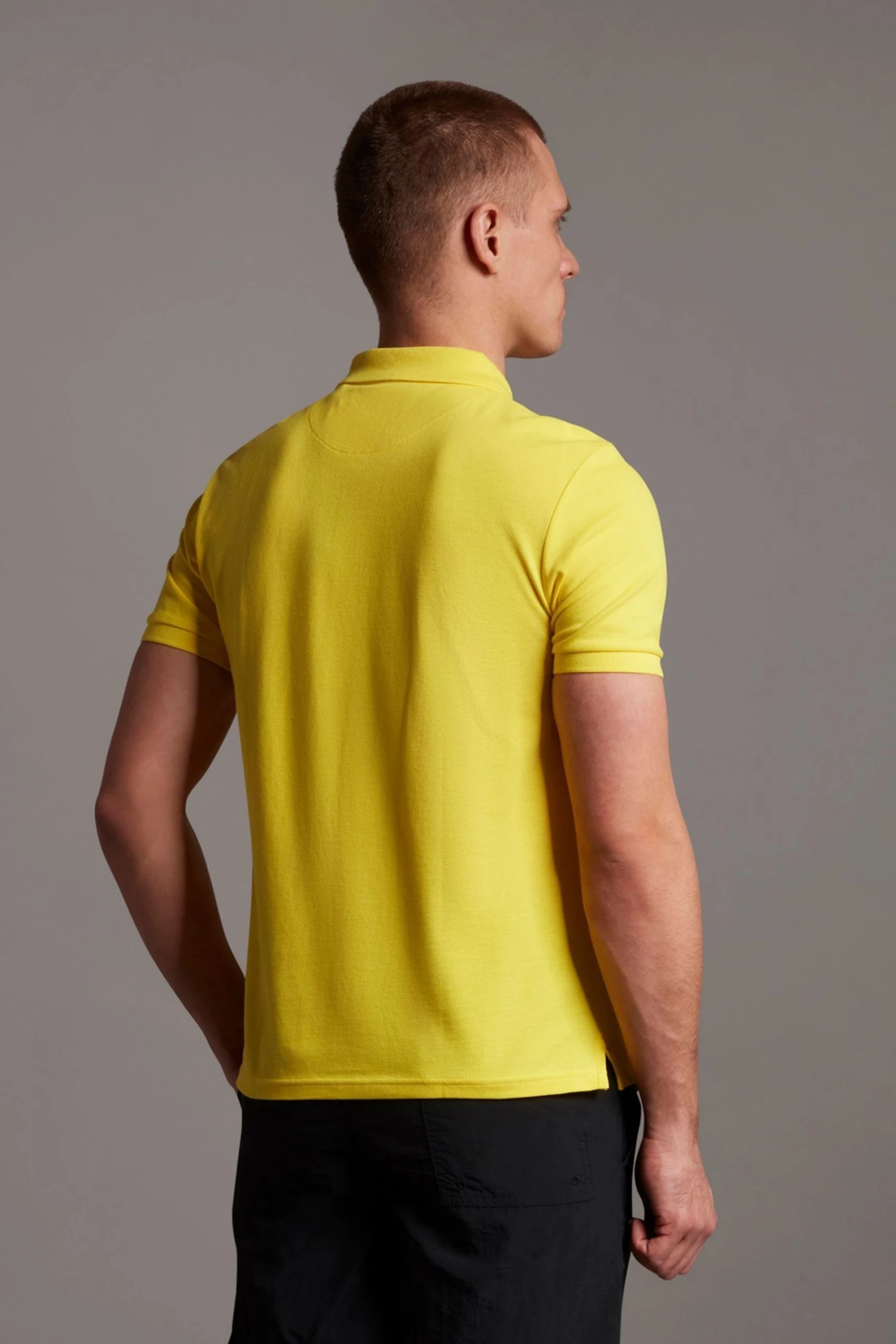 Lyle & Scott Yellow Plain Polo Shirt 2 Lyle & Scott Yellow Plain Polo Shirt - Image 2