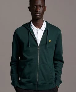 Lyle & Scott Green Zip Through Hoodie