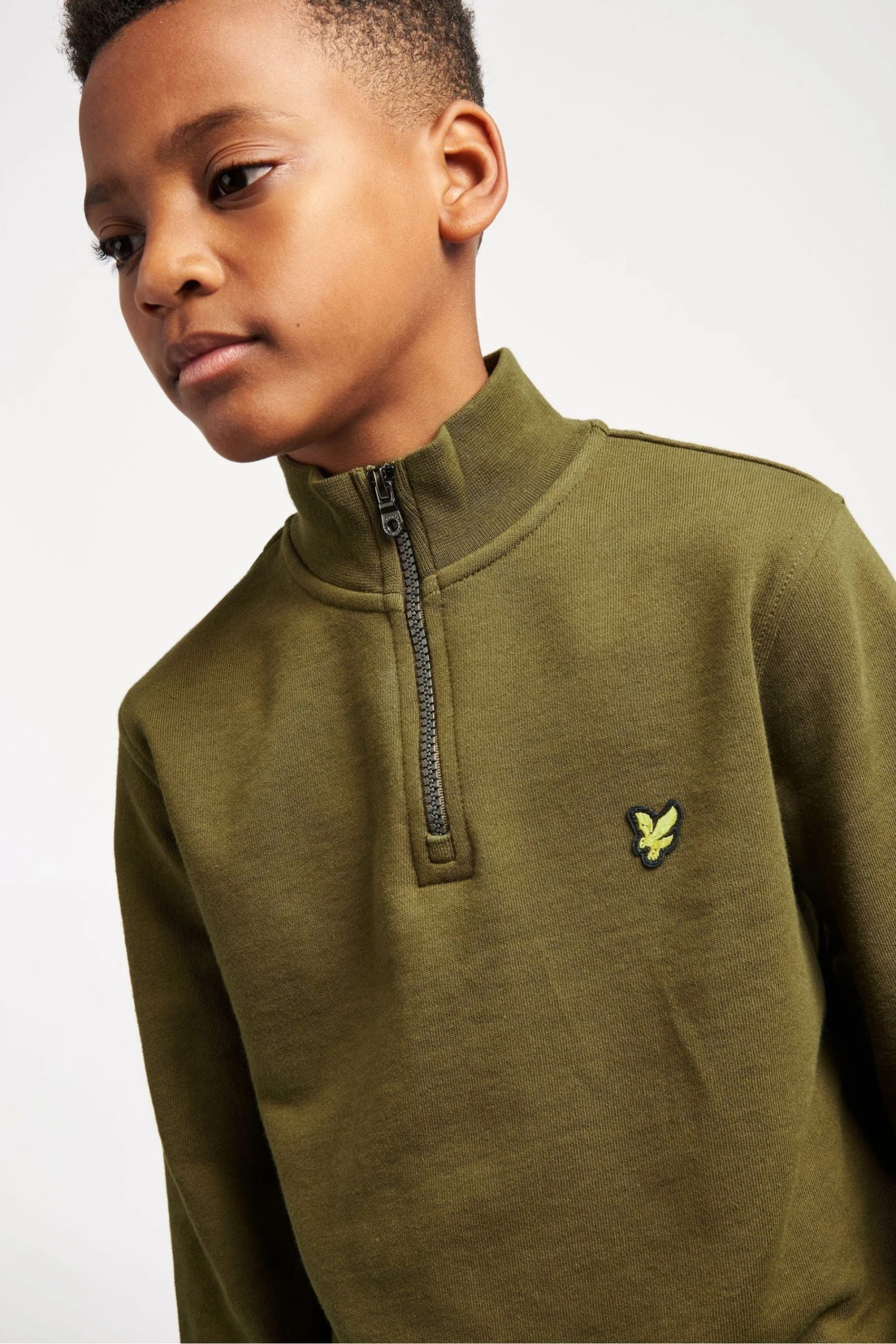 Lyle & Scott Green 1/4 Zip Funnel Neck Hoodie 3 Lyle & Scott Green 1/4 Zip Funnel Neck Hoodie - Image 3