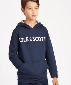 Lyle & Scott Girls Textured Hoodie Black -Lyle & Scott Outlet | Sale unnamed file 866
