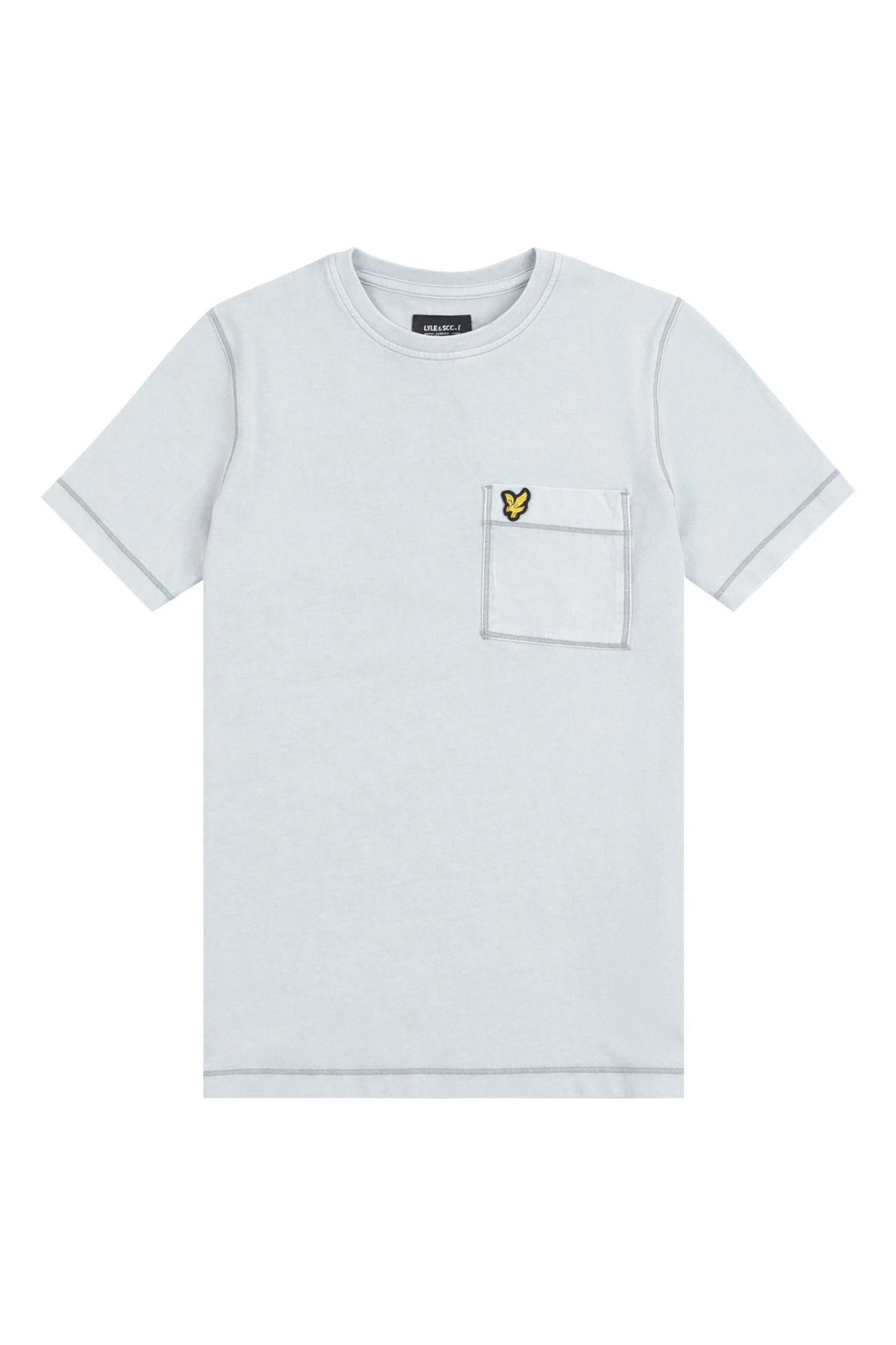 Lyle & Scott Grey Garment Washed Flatlock T-Shirt 1 Lyle & Scott Grey Garment Washed Flatlock T-Shirt
