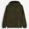 Lyle & Scott Green 1/4 Zip Micro Fleece Hoodie