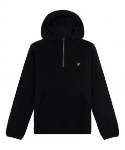 Lyle & Scott Black 1/4 Zip Micro Fleece Hoodie