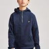 Lyle & Scott Blue 1/4 Zip Micro Fleece Hoodie