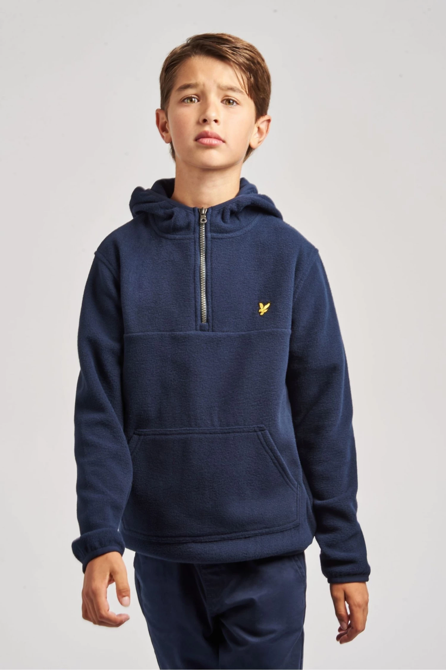 Lyle & Scott Blue 1/4 Zip Micro Fleece Hoodie 1 Lyle & Scott Blue 1/4 Zip Micro Fleece Hoodie