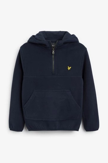 Lyle & Scott Blue 1/4 Zip Micro Fleece Hoodie 7 Lyle & Scott Blue 1/4 Zip Micro Fleece Hoodie - Image 7