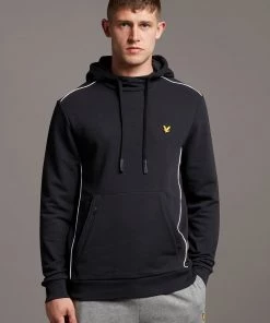 Lyle & Scott Black Hoodie With Contrast Piping